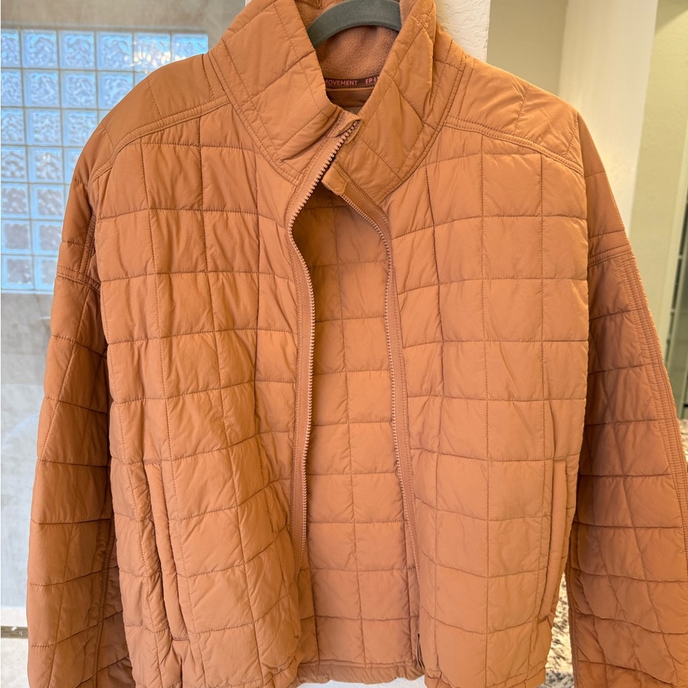 Free People Tan Quilted Jacket size L